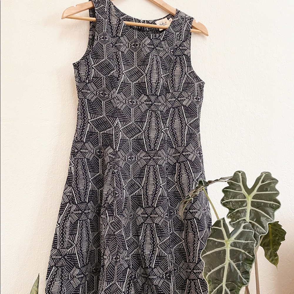 Mata Traders B&W Fit and Flare Dress